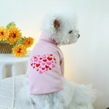 Valentine's Day Love Printed Pet Bottoming Shirt