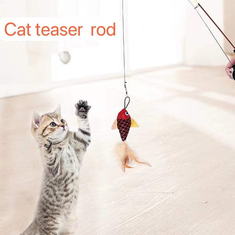 Interactive cat feather toy