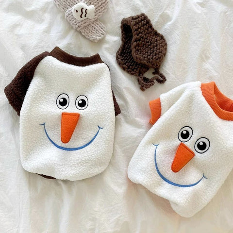 Snowman Plush Pet Sweatshirt