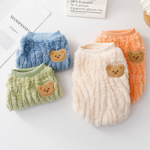 Bear Pattern Fleece Warm Vest