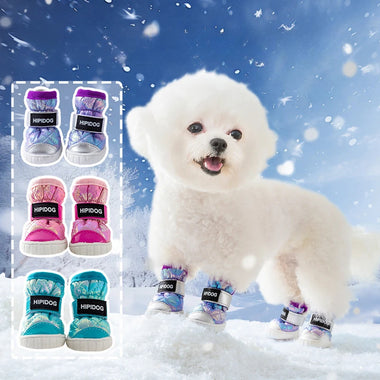 Plush Gradient Warm Dog Snow Boots