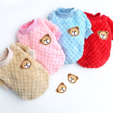 Cute Bear Pattern Flannel Pullover