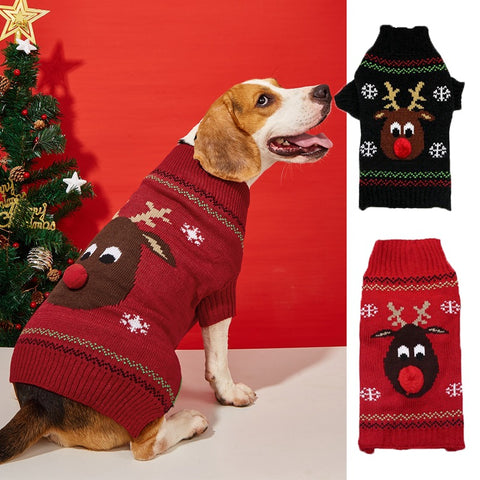 Christmas Red Nosed Deer Pet Sweater