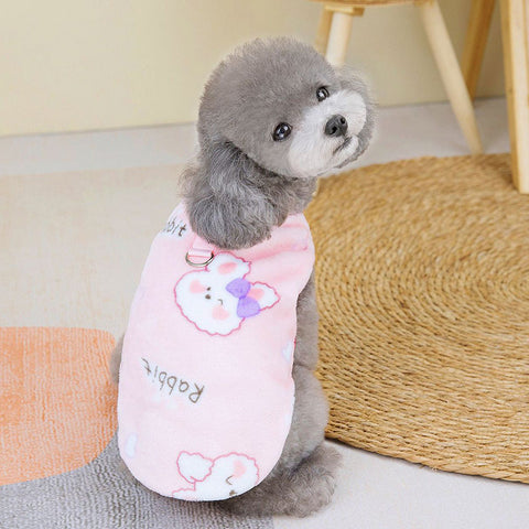 Coral Fleece Cartoon Pet Vest