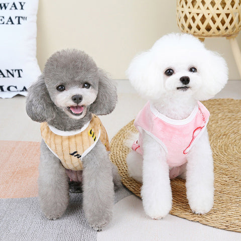 Coral Fleece Cartoon Pet Vest