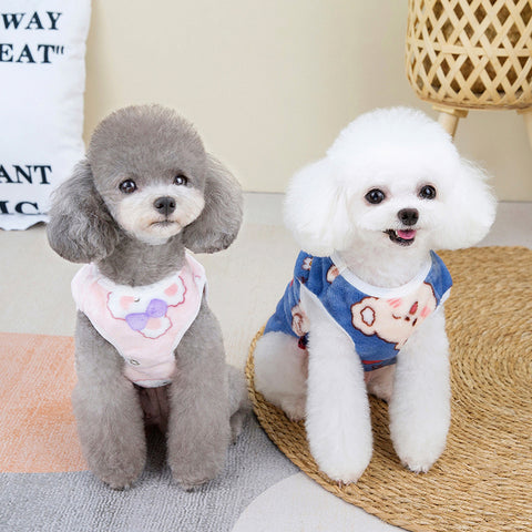 Coral Fleece Cartoon Pet Vest