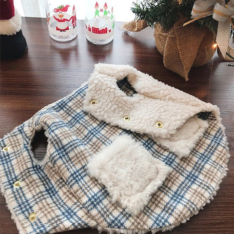 Plush Plaid Vest With Scarf