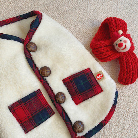 Christmas Fleece Vest With Scarf