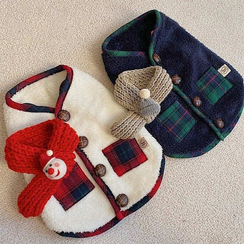 Christmas Fleece Vest With Scarf