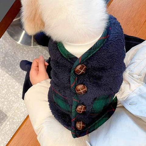 Christmas Fleece Vest With Scarf