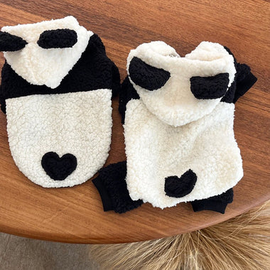 Panda Fleece Pet Four-legged Clothes