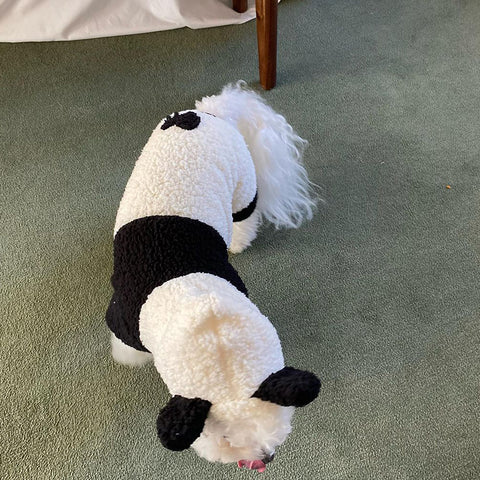 Panda Fleece Pet Four-legged Clothes