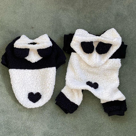 Panda Fleece Pet Four-legged Clothes
