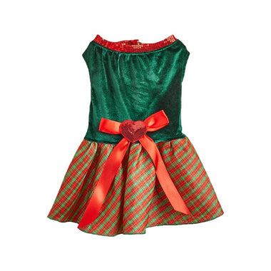 Christmas Bow Love Plaid Pet Skirt
