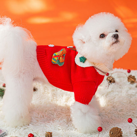 Christmas Bow Cartoon Pet Sweater