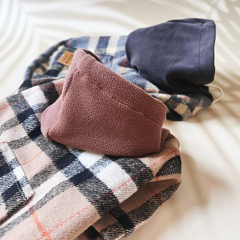 Dog plaid hooded sweatshirt