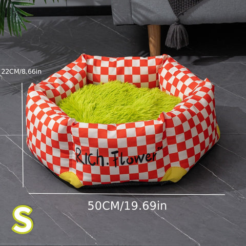 Detachable Plaid Pet Bed