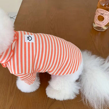 Smiley Striped Two-Legged Pet Pullover