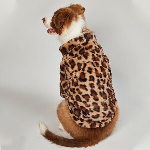 Dog Leopard Zipper Coat