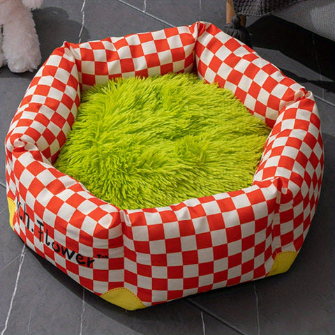 Detachable Plaid Pet Bed