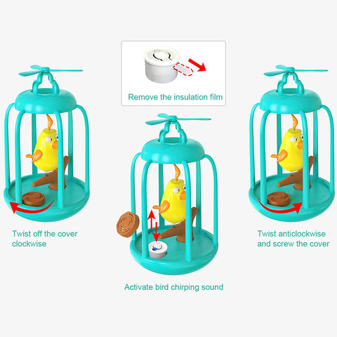 Cat Bird Cage Squeaky Toy