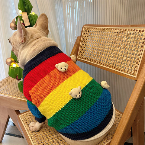 Rainbow Bear Pet Knitted Sweater