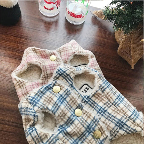 Plush Plaid Vest With Scarf