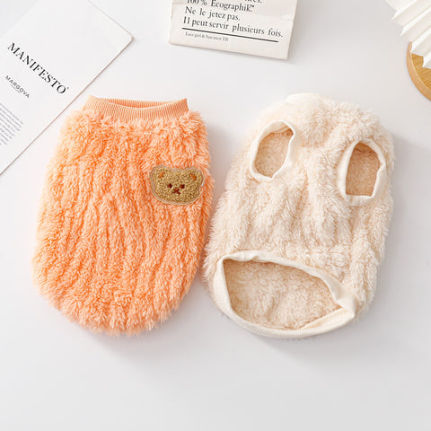 Bear Pattern Fleece Warm Vest