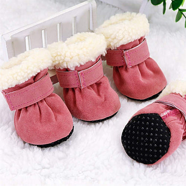 4-Pack Waterproof Fleece Pet Snow Boots
