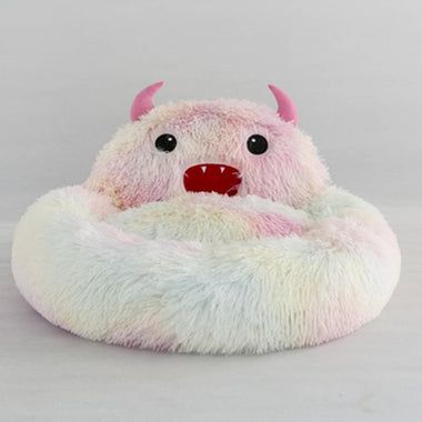 Plush Little Monsters Round Pet Bed