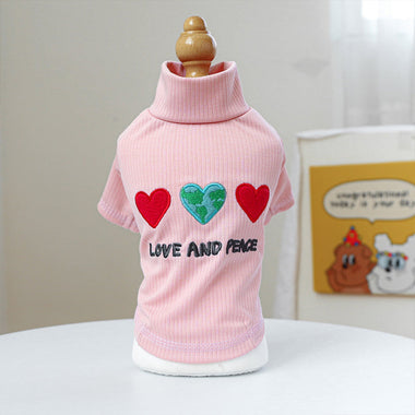 LOVE&PEACE Embroidered Pet Bottoming Shirt