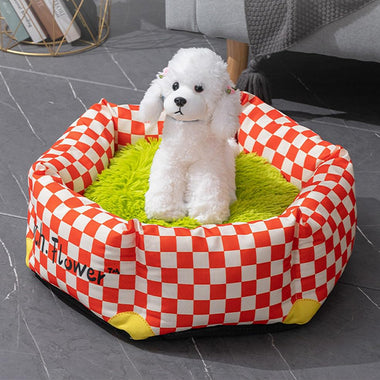 Detachable Plaid Pet Bed