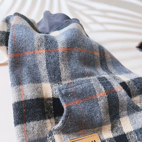 Dog plaid hooded sweatshirt