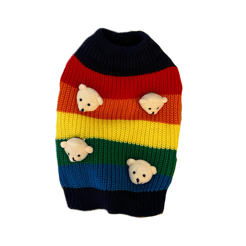 Rainbow Bear Pet Knitted Sweater