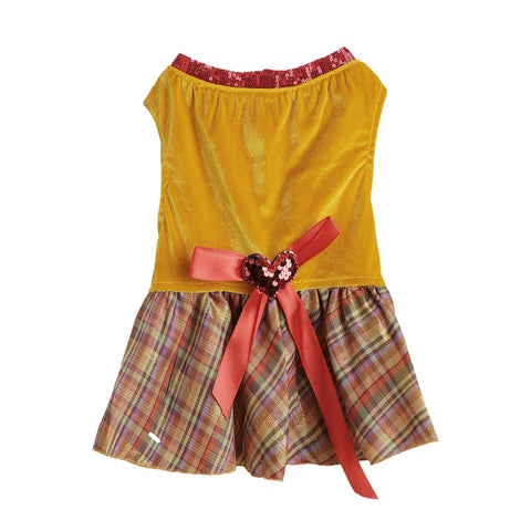 Christmas Bow Love Plaid Pet Skirt