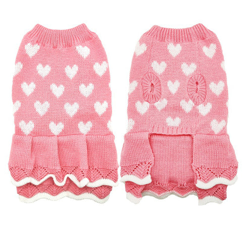 Knitted Hearts Pet Sweater