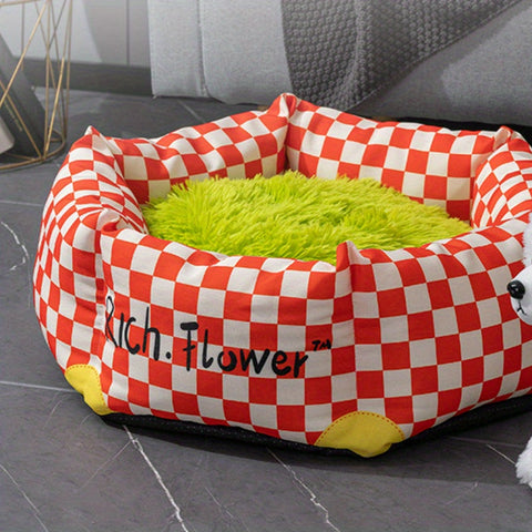 Detachable Plaid Pet Bed