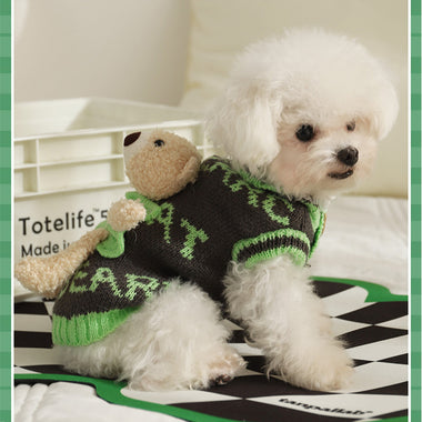 Pet Sweater with Bear Doll