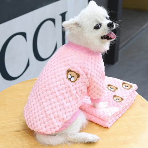 Cute Bear Pattern Flannel Pullover