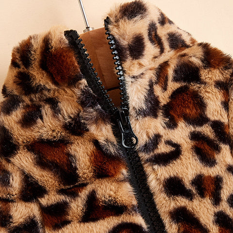 Dog Leopard Zipper Coat