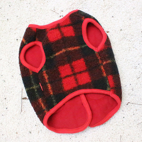 Windproof  Fleece Plaid Dog Vest