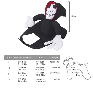 Black Ghost Cosplay Halloween Pet Costume