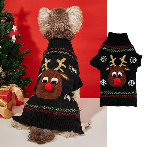 Christmas Red Nosed Deer Pet Sweater