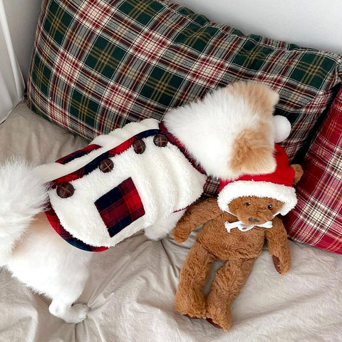 Christmas Fleece Vest With Scarf