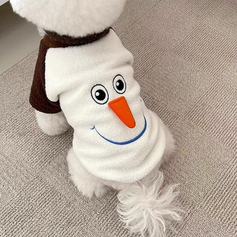 Snowman Plush Pet Sweatshirt