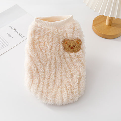 Bear Pattern Fleece Warm Vest