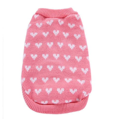 Knitted Hearts Pet Sweater