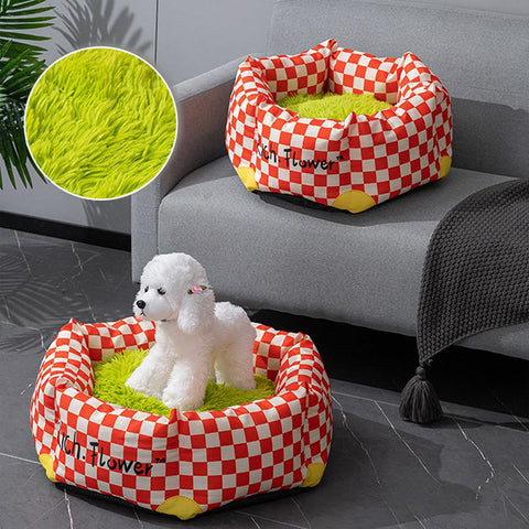 Detachable Plaid Pet Bed