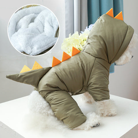 Dinosaur Hoodie Dog Jacket Coat
