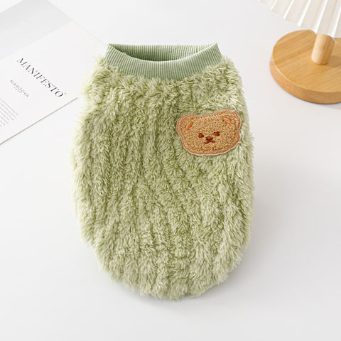 Bear Pattern Fleece Warm Vest